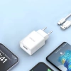 Dudao A4EU USB-A 2.1A wall charger - white + USB-A - USB-C cable