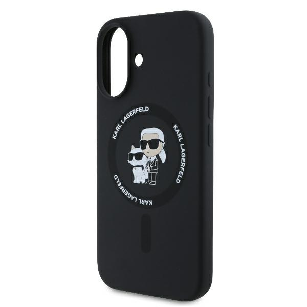 Karl Lagerfeld KLHMP16MSCMKCRHK iPhone 16 Plus 6.7" czarny/black hardcase Silicone Karl&Choupette Ring MagSafe