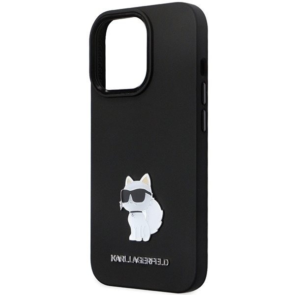 Karl Lagerfeld KLHCP13XSMHCNPK case for iPhone 13 Pro Max 6.7" - black Silicone C Metal Pin