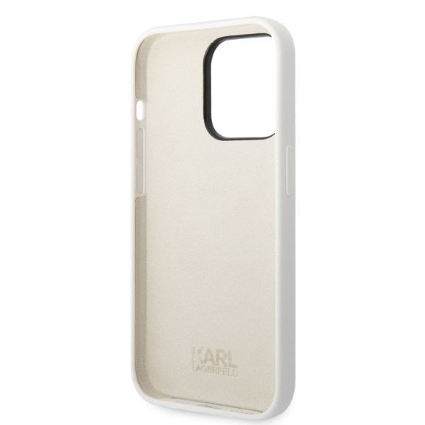 Etui Karl Lagerfeld Silicone Ikonik na iPhone 14 Pro Max - białe
