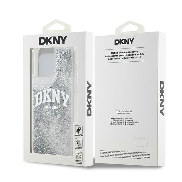 DKNY DKHCP15LLBNAET iPhone 15 Pro6.1" biały/white hardcase Liquid Glitter Big Logo