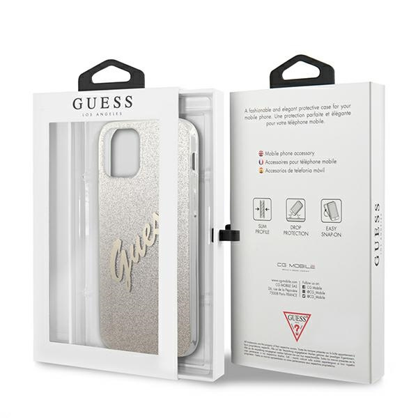 Guess GUHCP12LPCUGLSGO iPhone 12 Pro Max6,7" złoty/gold hardcase Glitter Gradient Script