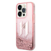Etui Karl Lagerfeld Liquid Glitter Big KL na iPhone 14 Pro - różowe