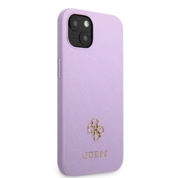 GUESS GUHCP13MPS4MU IPHONE 13 / 14 / 15 6.1" PURPUROWY/PURPLE HARDCASE SAFFIANO 4G SMALL METAL LOGO