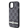 DKNY DKHCP15SPCPTSSK iPhone 15 / 14 / 136.1" czarny/black hardcase Leather Checkered Mono Pattern & Printed Stripes