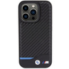 Etui BMW Leather Carbon MagSafe na iPhone 15 Pro Max - czarne