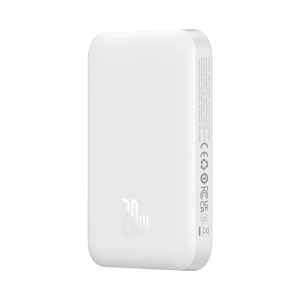 Powerbank Baseus Magnetic Mini Air PPCXM06A 6000mAh 20W z kablem Simple Series USB-C - biały