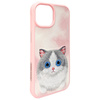 Nimmy etui iPhone 15 6.1" różowy/pink     Big Eyed Pet 2.0 Cat