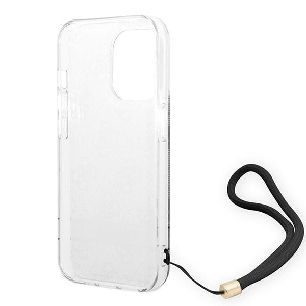 Guess GUOHCP14LH4STK iPhone 14 Pro 6,1" czarny/black hardcase 4G Print Strap