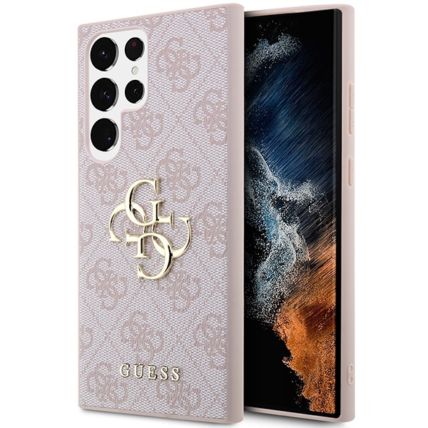 Guess GUHCS24L4GMGPI S24 Ultra S928różowy/pink hardcase 4G Big Metal Logo