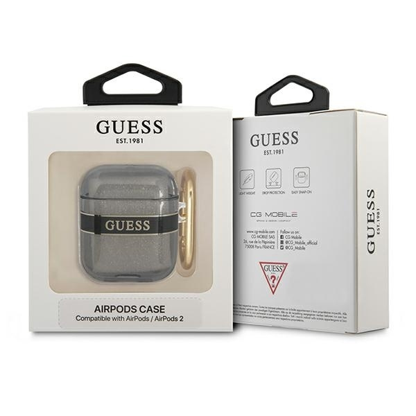 GUESS  GUA2HHTSK AIRPODS 1/2 COVER CZARNY/BLACK STRAP COLLECTION