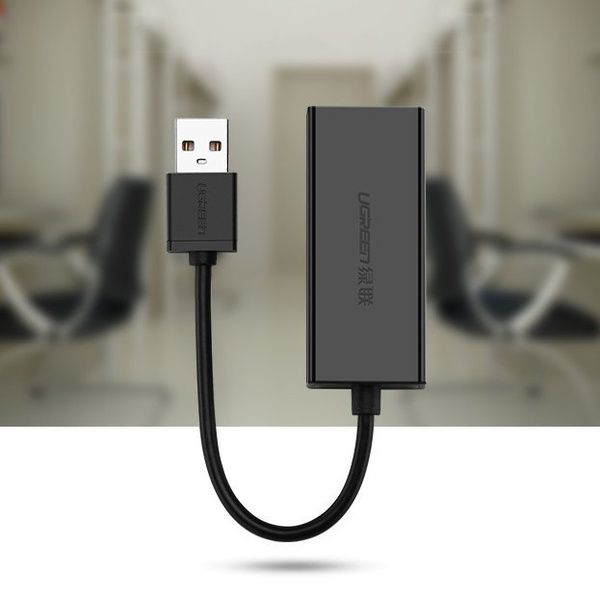 UGREEN EXTERNAL NETWORK ADAPTER RJ45 - USB 2.0 100 MBPS ETHERNET BLACK (CR110 20254)