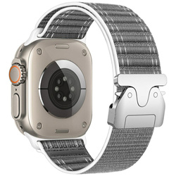 Pasek Beline Woven Nylon Diagonal Style  Parachute do Apple Watch 42/44/45/49mm szary