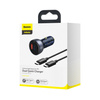 Baseus USB / USB Type C car charger 65 W 5 A SCP Quick Charge 4.0+ Power Delivery 3.0 LCD screen + USB Type C - USB Type C cable gray (TZCCKX-0G)