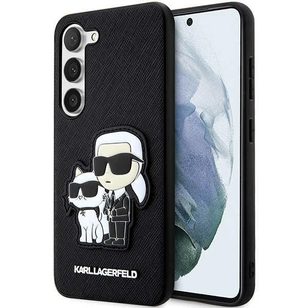 KARL LAGERFELD KLHCS23MSANKCPK S23+ S916 HARDCASE CZARNY/BLACK SAFFIANO KARL & CHOUPETTE