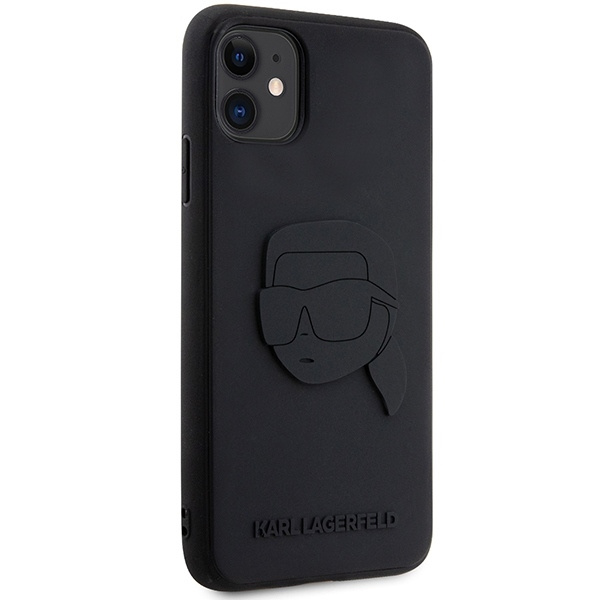 Etui Karl Lagerfeld Rubber Karl Head 3D na iPhone 11 / Xr - czarne