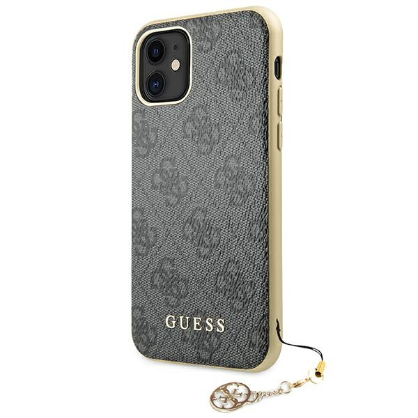 Guess GUHCN61GF4GGR iPhone 11 6,1" / Xrgrey/szary hard case 4G Charms Collection