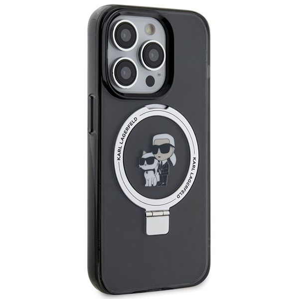 Karl Lagerfeld KLHMP13LHMRSKCK iPhone 13 Pro 6.1" black/black hardcase Ring Stand Karl&amp;Choupette MagSafe