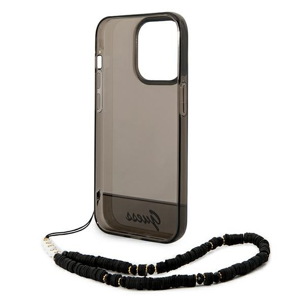 Guess GUHCP14LHGCOHK iPhone 14 Pro6,1" czarny/black hardcase Translucent Pearl Strap