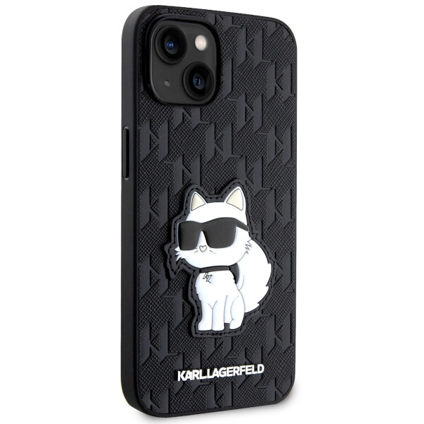 Etui Karl Lagerfeld Saffiano Monogram Choupette na iPhone 14 Plus - czarne