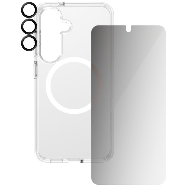 Zestaw ochronny CARE by PanzerGlass       Flagship 3w1 Etui+Szkło Prywatyzujące+Lens do Samsung Galaxy S25