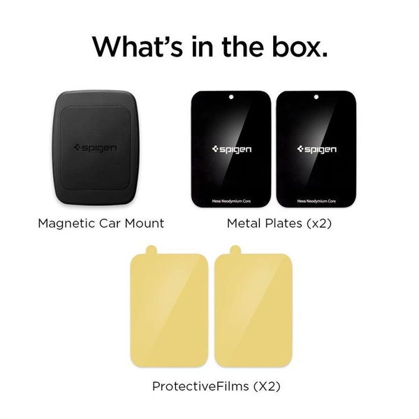 Spigen H12 phone holder for car air vent magnetic - black
