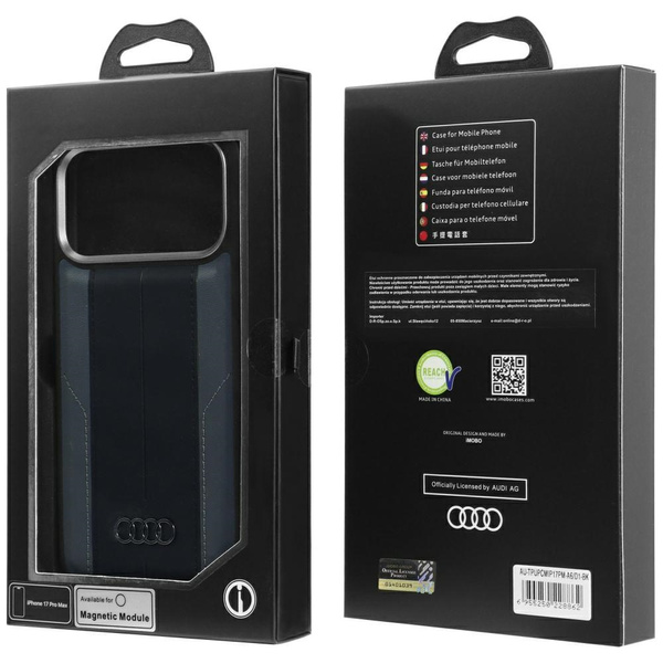 Etui Audi A6 Synthetic Leather MagSafe    do iPhone 17 Pro Max czarny