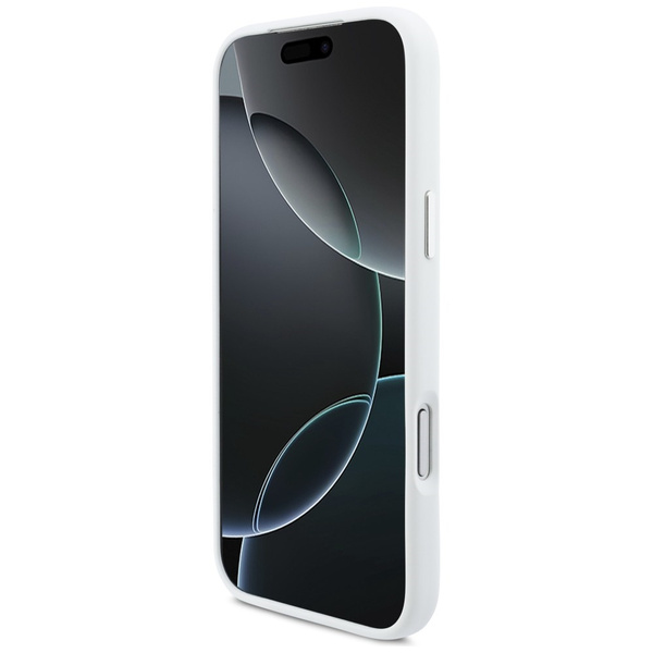 Etui BMW M Silicon Horizontal Line MagSafe do iPhone 17 Pro Max biały
