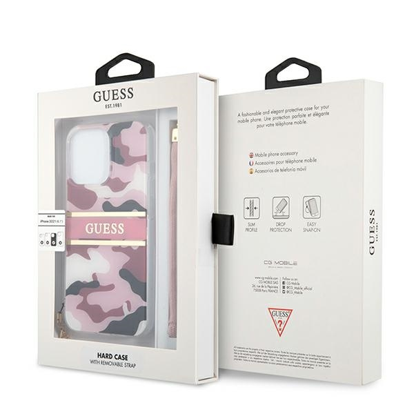 Guess GUHCP13XKCABPI iPhone 13 Pro Max6,7" różowy/pink hardcase Camo Strap Collection