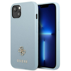 Guess GUHCP13MPS4MB iPhone 13 / 14 / 15 6.1" niebieski/blue hardcase Saffiano 4G Small Metal Logo
