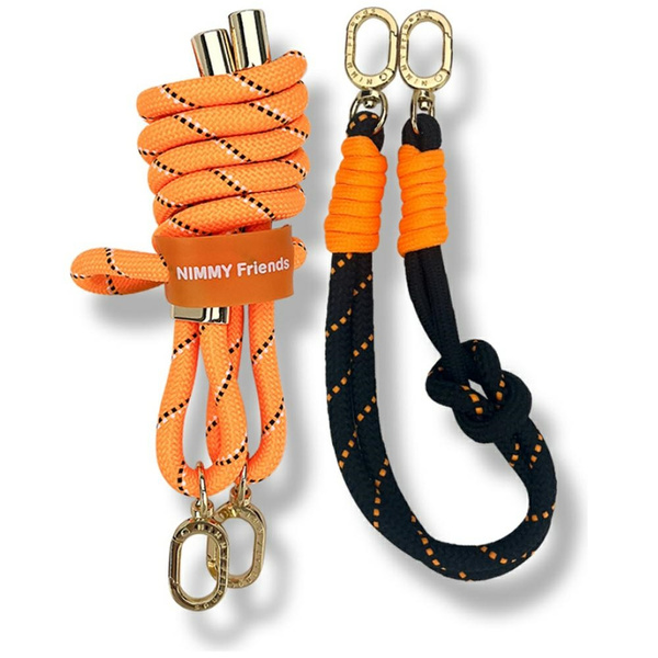 Zestaw crossbody + handstrap Nimmy       Cool&Cute 2.0 pomarańczowo czarny