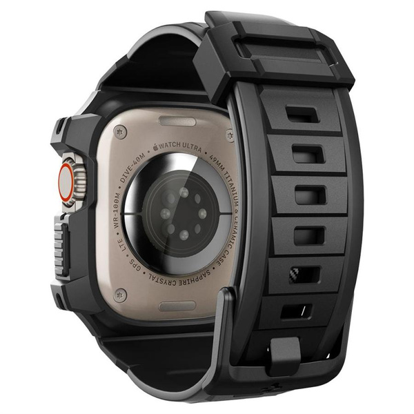 Etui z paskiem Spigen Rugged Armor Pro na Apple Watch Ultra (49 mm) - czarne
