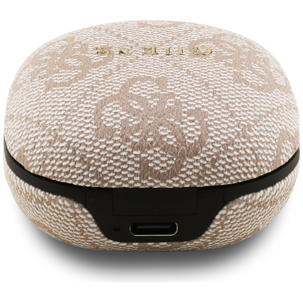 Słuchawki TWS ENC Guess 4G Classic Metal Logo różowy