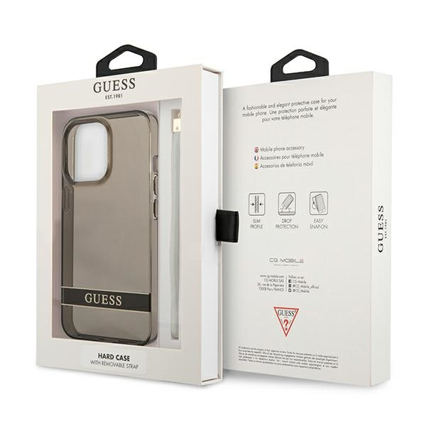 Guess GUHCP13LHTSGSK iPhone 13 Pro / 136,1" czarny/black hardcase Translucent Stap