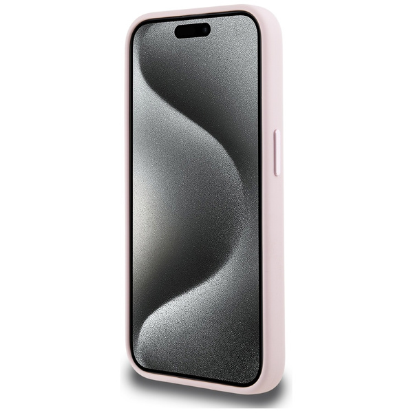 Etui Karl Lagerfeld Silicone Shadow       Metal Initial MagSafe do iPhone 15 Pro różowy
