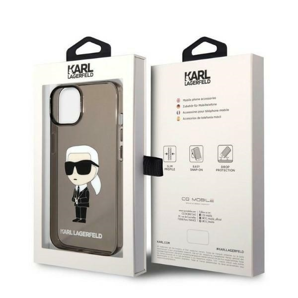 KARL LAGERFELD KLHCP14SHKNKTCK IPHONE 14/15/13 6.1 "BLACK / BLACK HARDCASE IKONIK KARL LAGERFELD