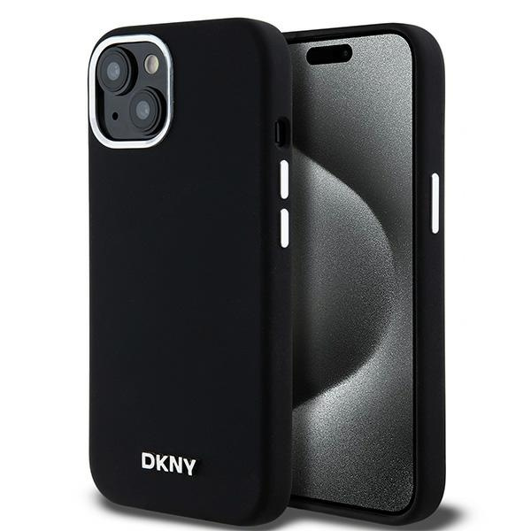 DKNY DKHMP15SSMCHLK iPhone 15 / 14 / 136.1" czarny/black hardcase Liquid Silicone Small Metal Logo MagSafe