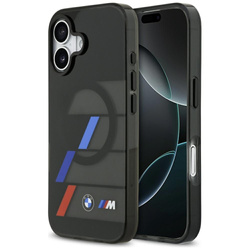 Etui BMW M IML Metal Buttons Tricolor Lines MagSafe do iPhone 17 czarny