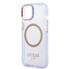 Guess GUHMP14SHTCMU iPhone 14 / 15 / 13 6.1" purpurowy/purple hard case Gold Outline Translucent MagSafe
