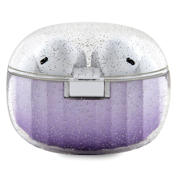 Guess słuchawki Bluetooth GUTWSHDGKEEUTWS + stacja dokująca fioletowy/purple Glitter Gradient