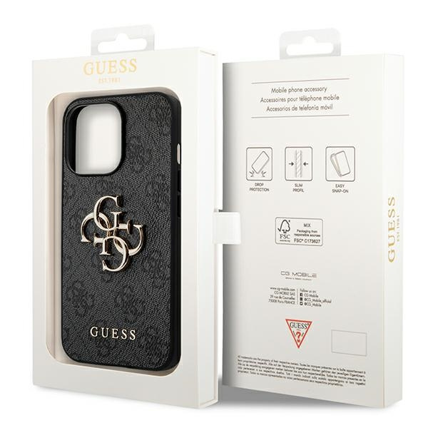 Guess GUHCP14L4GMGGR iPhone 14 Pro6,1" szary/grey hardcase 4G Big Metal Logo