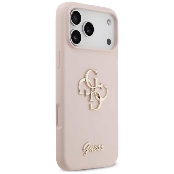 Etui Guess Silicone Big 4G Script do     iPhone 17 Pro Max różowy