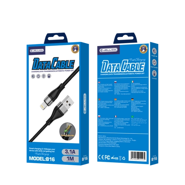 JELLICO cable B16 Lightning 3.1A 1M Black