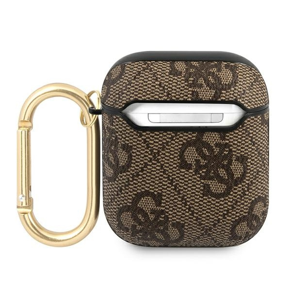 Guess GUA24GSMW AirPods 1/2 coverbrązowy/brown 4G Script Metal Collection