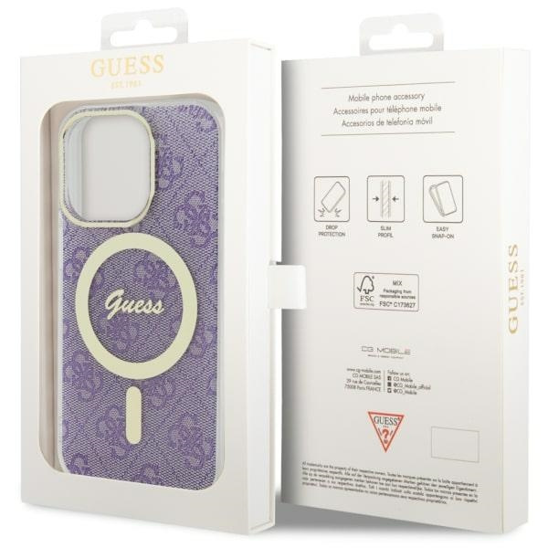 Guess GUHMP14LH4STU iPhone 14 Pro 6.1"purpurowy/purple hardcase 4G MagSafe