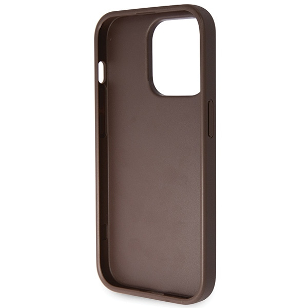 Guess GUHCP14LP4TDSCPW iPhone 14 Pro6.1" brązowy/brown hardcase Crossbody 4G Metal Logo