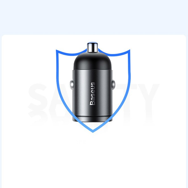 Baseus Tiny Star mini inteligentna ładowarka samochodowa USB 30W Quick Charge 3.0 szary (VCHX-A0G)