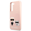 Etui Karl Lagerfeld Silicone Ikonik Karl&Choupette na Samsung Galaxy S22+ - jasnoróżowe