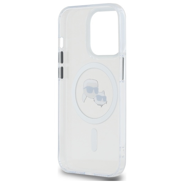 Karl Lagerfeld KLHMP14XHLSKCH iPhone 14 Pro Max 6.7" biały/white hardcase IML Metal Karl&Choupette Head MagSafe