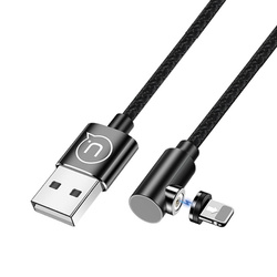 USAMS Kabel USB-A/Lightning 1mkątowy magnetyczny U54 czarny/black SJ444USB01 (US-SJ444)